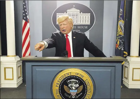  ?? John Di Domenico ?? John Di Domenico has been impersonat­ing Trump since “The Apprentice” days but says he tries to be more accurate than Alec Baldwin on “Saturday Night Live,” because he must sustain the impression for a full half-hour versus a short sketch.