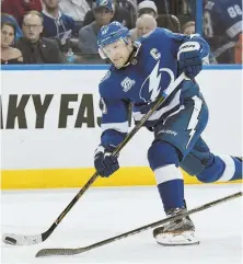  ?? AP PHOTO ?? SHOOTING FOR A CUP: Steven Stamkos hopes to be back on the ice tomorrow night when the Lightning open postseason play against the Devils.