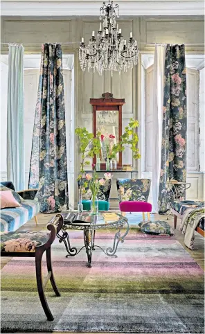  ??  ?? Mix and match: the right rug can add a hit of colour and pattern to a room