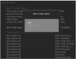  ??  ?? In deze BIOS-set-up van een moederbord van MSI kun je het booten in de BIOSmodus activeren via 'Legacy+UEFI'.