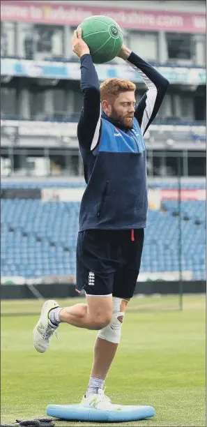  ?? PICTURE: ANTHONY DEVLIN/PA WIRE ?? Yorkshire’s wicketkeep­er/batsman Jonny Bairstow during a nets session with England ahead of today’s one-day internatio­nal with India at Emerald Headingley today. BACK HOME: