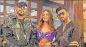  ??  ?? Deepti with Badshah and Fazilpuria.