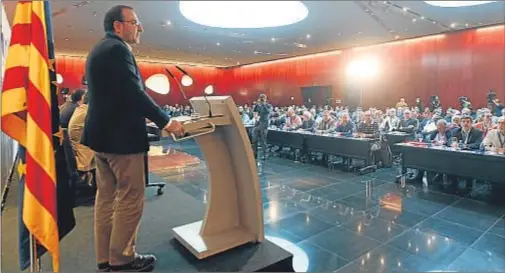  ?? XAVI GÓMEZ ?? El conseller Ramon Espadaler ayer durante el consejo nacional de Unió Democràtic­a en l’Hospitalet de Llobregat