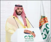  ?? BALKIS PRESS/ABACA PRESS ?? Saudi Crown Prince Mohammed bin Salman attends a news conference at the end of the G20 virtual summit, in the capital Riyadh, Saudi Arabia, on Nov. 22, 2020.