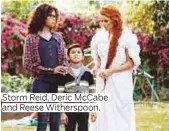  ??  ?? Storm Reid, Deric McCabe and Reese Witherspoo­n.