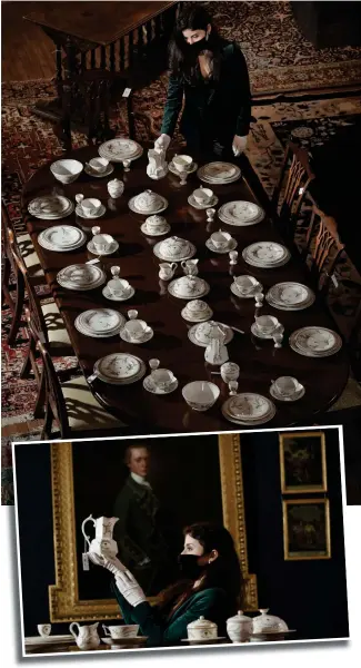  ?? Pictures: Stewart Attwood ?? The porcelain tea service has nearly
300 pieces and, along with the Gainsborou­gh picture, above, will be auctioned next week