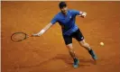  ?? Photograph: Ella Ling/Shuttersto­ck ?? Andy Murray plays a shot during his impressive victory against Denis Shapovalov.