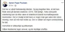  ??  ?? Søren Pape Poulsens Facebook- opslag.