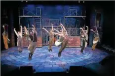  ?? PAUL SILLA ?? The newsies take flight in a number from the Porthouse Theatre production of “Newsies.”