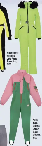 ASOS 4505 Tall Ski 80's Colour Block Ski Suit in Green