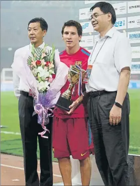  ?? FOTO: PEP MORATA ?? Leo Messi, en Pequín en 2008 en una imagen de la gira asiática del Barça