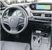  ??  ?? The interior of the Lexus UX is a classy affair. The infotainme­nt system works with Apple CarPlay.