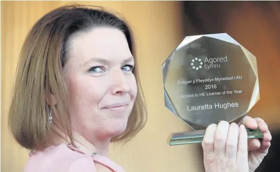  ??  ?? Lauretta Hughes, Agored Cymru Access to Higher Education Student of the Year