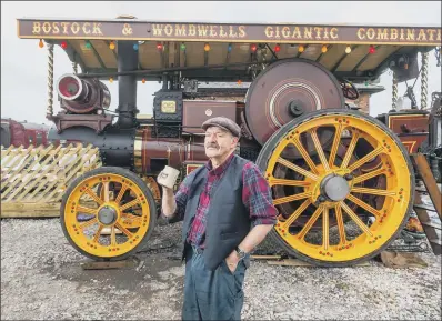  ?? PICTURES: JAMES HARDISTY ?? ATTRACTION­S: Main, Clive Gibbard and his 1913 road locomotive; right, at the station house are volunteers Bob Coombs, Christine Butterwort­h and musicians Peter Edmondson, Brian Wilkins, Robert Young; left, volunteer Wendy Shepherd in the station house living room.