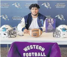  ?? SUBMITTED ?? Belmont senior Malcolm Fraser is taking is skills to Canadian university football at Western.