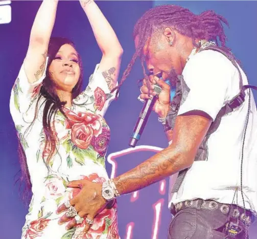  ?? WIREIMAGE ?? Cardi B and Offset, who secretly married last year, have welcomed their first child, a girl named Kulture Kiari Cephus.