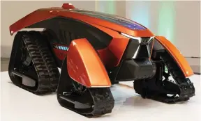  ??  ?? Kubota is working with Nvidia to realise fully automated and unmanned agricultur­al machinery, perhaps like the X Tractor crawler concept, Kubota revealed earlier in 2020.