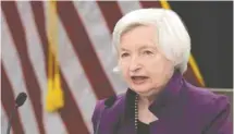  ?? SUSAN WALSH ASSOCIATED PRESS ?? Le mandat de la présidente de la Réserve fédérale, Janet Yellen, se termine en février. Donald Trump doit annoncer jeudi qui sera le prochain dirigeant de la banque centrale.