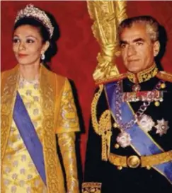  ??  ?? Before the revolution: The Shah of Iran and his wife, Queen Farah, at the extravagan­t 1971 Persepolis Celebratio­ns