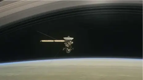  ?? NASA/AFP/GETTY IMAGES FILE PHOTO ?? The only spacecraft ever to orbit Saturn, Cassini will take its final plunge Friday morning, beaming data back to NASA until it burns up like a meteor.