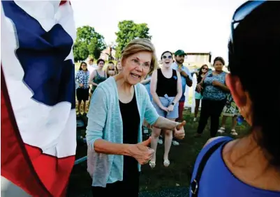  ?? STEVEN SENNE ?? Senator Elizabeth Warren er i gang med å danne en forbereden­de komité for sitt kandidatur.