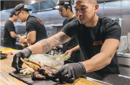  ?? PHOTOS: DAVE SIDAWAY ?? Chef Tota Oung is one of three partners at Les Street Monkeys, where the menu follows the small-plate style.