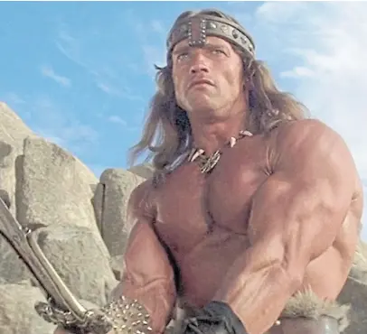  ?? Archivo ?? En el papel de Conan, su primer gran éxito en el cine de acción de los 80