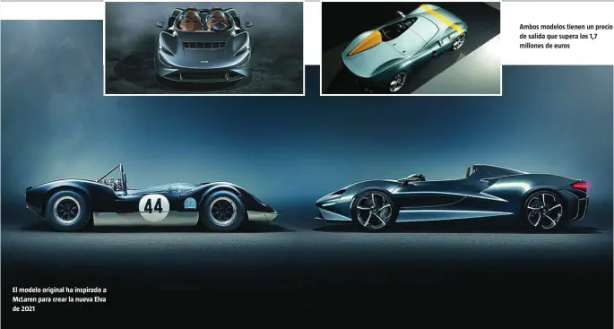  ??  ?? El modelo original ha inspirado a McLaren para crear la nueva Elva de 2021
Ambos modelos tienen un precio de salida que supera los 1,7 millones de euros