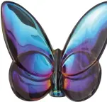  ??  ?? Baccarat “Lucky” butterflie­s,
$175/each; Bloomingda­le’s