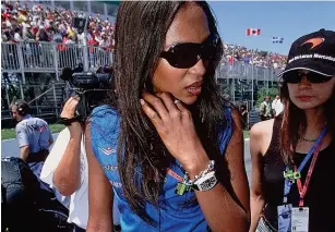  ??  ?? On the grid: Naomi Campbell visiting the Canadian Grand Prix