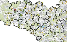  ?? GRAFIK: LANDRATSAM­T BIBERACH ?? Die Biberrevie­re im westlichen Kreisteil.