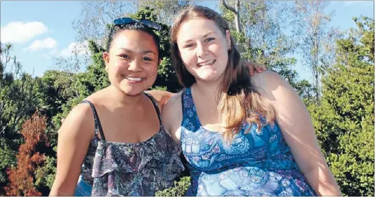  ?? Photo: LAUREN PRIESTLEY ?? Fast friends: Eleanor Adviento and Tessa Farley say a new curling rink would help them up their game.