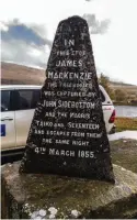  ??  ?? The three-sided James Mackenzie memorial deep in the Mackenzie country