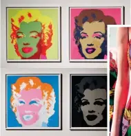  ??  ?? Warhol portraits on
a Versace S/S ’91 dress