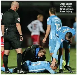  ?? ?? Jodi Jones suffers his first serious knee injury