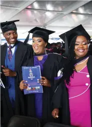  ?? ?? Some of the graduands at the University of Zimbabwe in Harare yesterday . — Pictures: Justin Mutenda