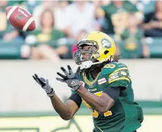  ?? JASON FRANSON/ THE CANADIAN PRESS ?? Eskimos rookie receiver Derek Walker is one of the CFL’s top performers of the week thanks to his game against the Argos.