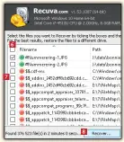  ??  ?? Etter et par minutter vises filene som Recuva har funnet 6 . Marker én eller flere filer 7 , og klikk på Recover … 8 for å gjenoppret­te dem.