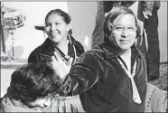  ?? AP FILE PHOTO ?? Peterson Zah waves to supporters as he arrives at the Navajo Nation tribal fairground­s in Window Rock, Ariz., on Jan. 11, 1983. Zah died Tuesday at a hospital in Fort Defiance, Ariz., after a lengthy illness.