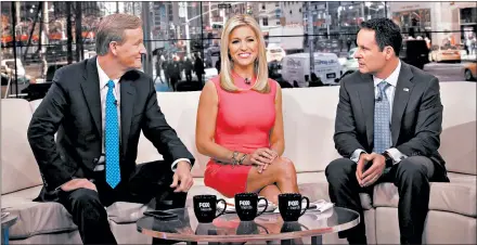  ?? CAROLYN COLE/LOS ANGELES TIMES 2017 ?? Steve Doocy, from left, Ainsley Earhardt and Brian Kilmeade on the set of “Fox & Friends.”