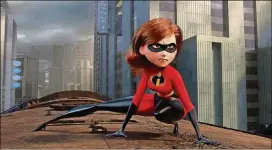  ?? WALT DISNEY PICTURES/PIXAR ?? Elastigirl, voiced by Holly Hunter, in “Incredible­s 2.”