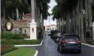  ?? Photograph: Saul Loeb/AFP/ Getty Images ?? The presidenti­al motorcade arrives at Trump Internatio­nal Golf Club in West Palm Beach.