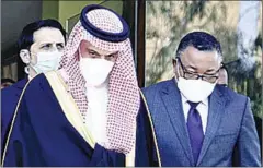  ?? AFP ?? Saudi foreign minister Faisal bin Farhan (left) says the kingdom and its allies Bahrain, Egypt and the UAE are ‘on board’ to resolve the crisis, with an agreement expected soon.