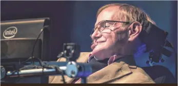  ??  ?? DESIREE MARTIN,
AFP/GETTY IMAGES British theoretica­l physicist professor Stephen Hawking gives a lecture during the Starmus Festival on the Spanish Canary island of Tenerife on Sept. 23.