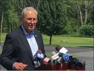  ?? MICHAEL GWIZDALA - MEDIANEWS GROUP FILE ?? U.S. Sen. Chuck Schumer speaks during a news conference last year.