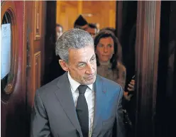  ?? ?? El expresiden­te francés Nicolas Sarkozy, ayer a su salida de los juzgados.