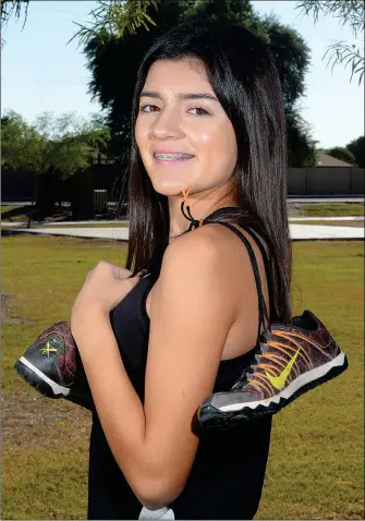  ?? Buy this photo at YumaSun.com PHOTO BY RANDY HOEFT/YUMA SUN ?? CIBOLA JUNIOR AYLIN QUINTERO is the 2018 Yuma Sun/Yuma Rotary Club Girls Cross-Country Runner of the Year.