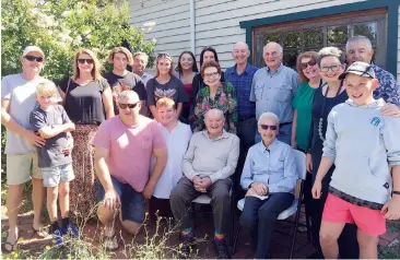  ??  ?? Coming together to celebrate the 70th wedding anniversar­y of Ron and Dorothy Oliver are family members (back, from left) John Cornwall, Matthew Cornwall, Tania Cornwall, Murray Kingwill, Alan Lloyd, Zoe Atkins, Emma Kingwill, Melinda Atkins, Susan Oliver, David Oliver, Robert Oliver, Gabrielle Butler, Margaret Oliver, Ross McDermott, Tom Cornwall, (front, from left) Gavin Kingwill, Joanne Kingwill, Ron Oliver and Dorothy Oliver.