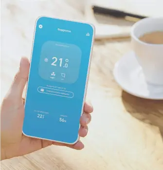  ?? ?? POWER AT FINGERTIPS: The Tado app is one of several smart thermostat­s on the market.