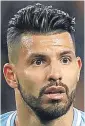 ??  ?? Sergio Aguero: his penalty came too late to preserve Manchester City’s 100% record in Group F.